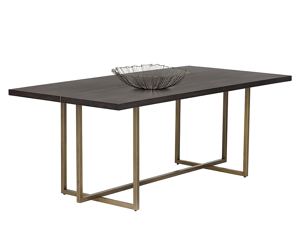Jade Dining Table - Antique Brass - Dark Mango - 79"