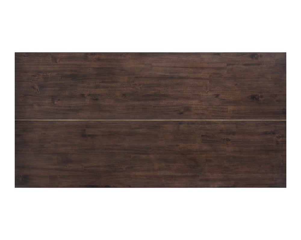 Jade Dining Table - Antique Brass - Dark Mango - 79"