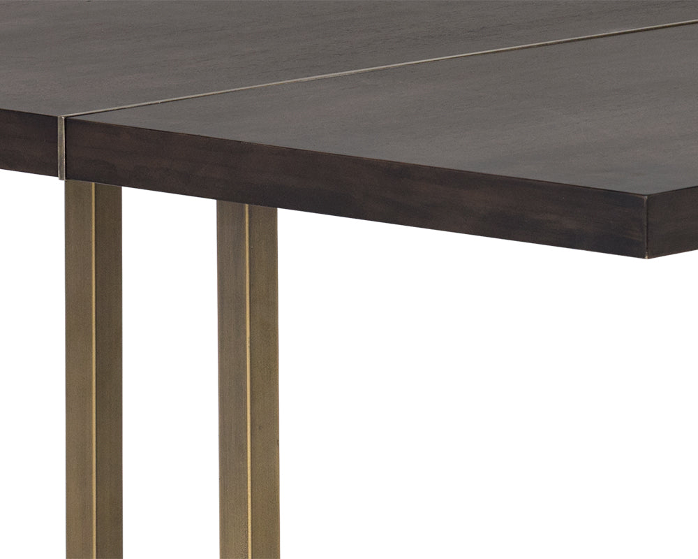 Jade Dining Table - Antique Brass - Dark Mango - 79"
