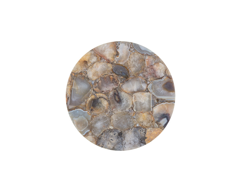 Tillie End Table - Brass - Natural Agate Stone
