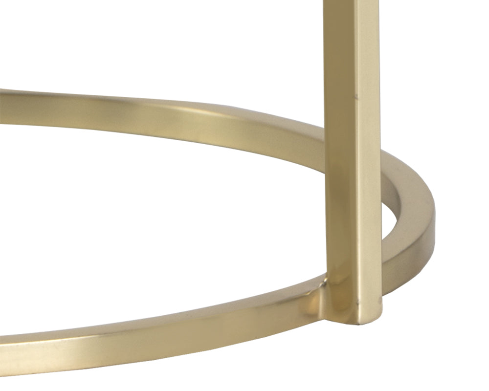 Tillie End Table - Brass - Natural Agate Stone