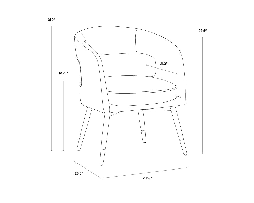 Baily Dining Armchair - Hemingway Marble