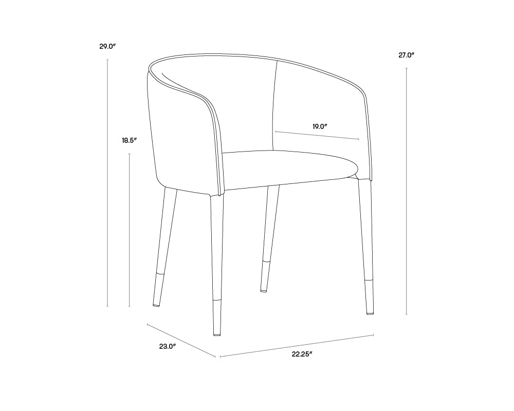 Asher Dining Armchair - Flint Grey / Napa Taupe
