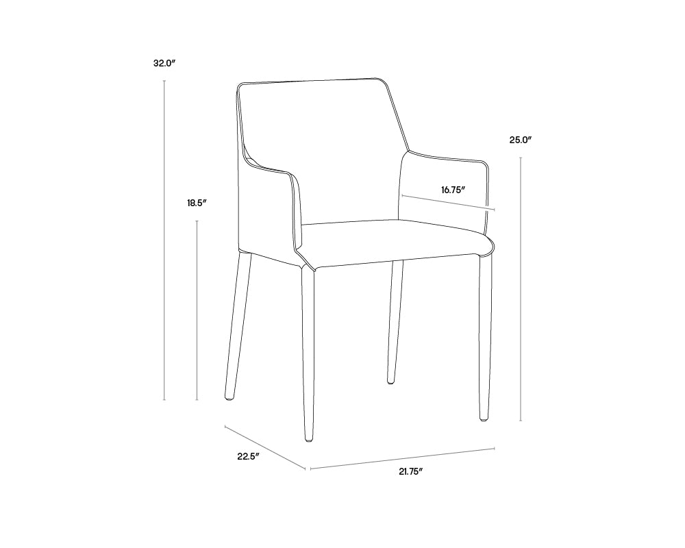 Renee Dining Armchair - Armour Grey / Dark Slate