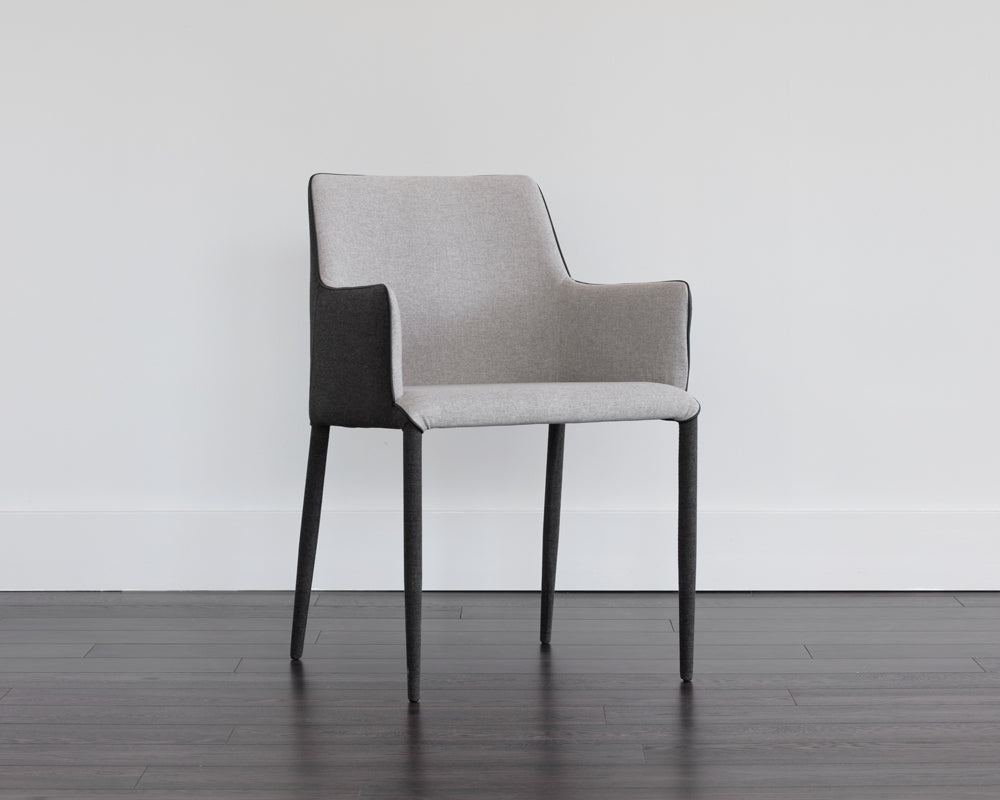 Renee Dining Armchair - Armour Grey / Dark Slate