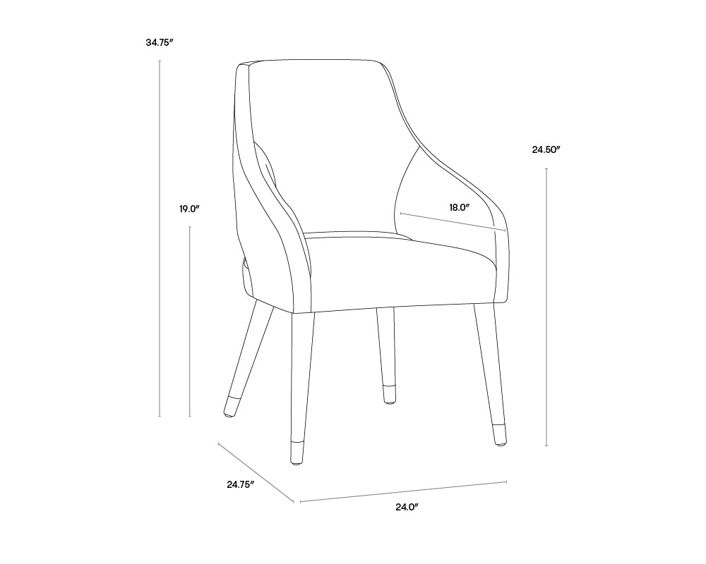 Adelaide Dining Armchair - Timeless Teal