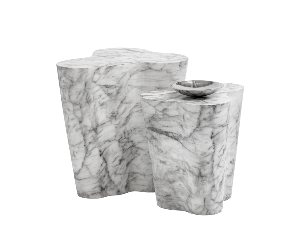 Ava End Table - Large - Marble Look