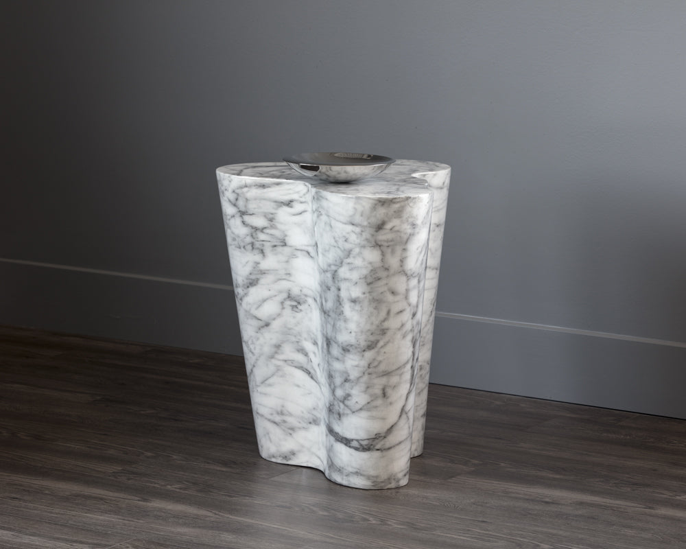 Ava End Table - Large - Marble Look