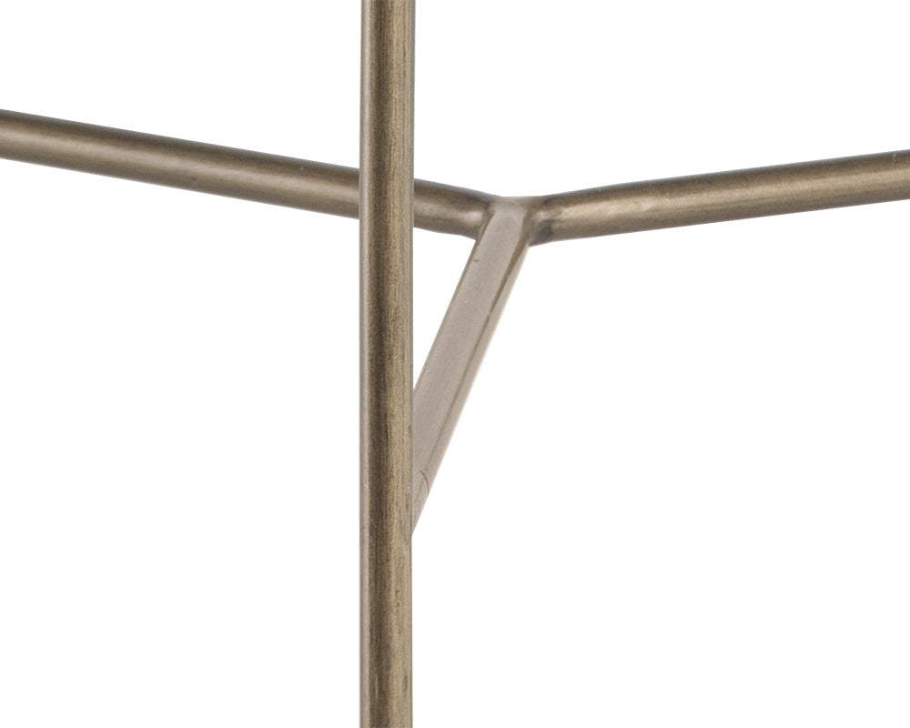 Remy End Table - Antique Brass - White