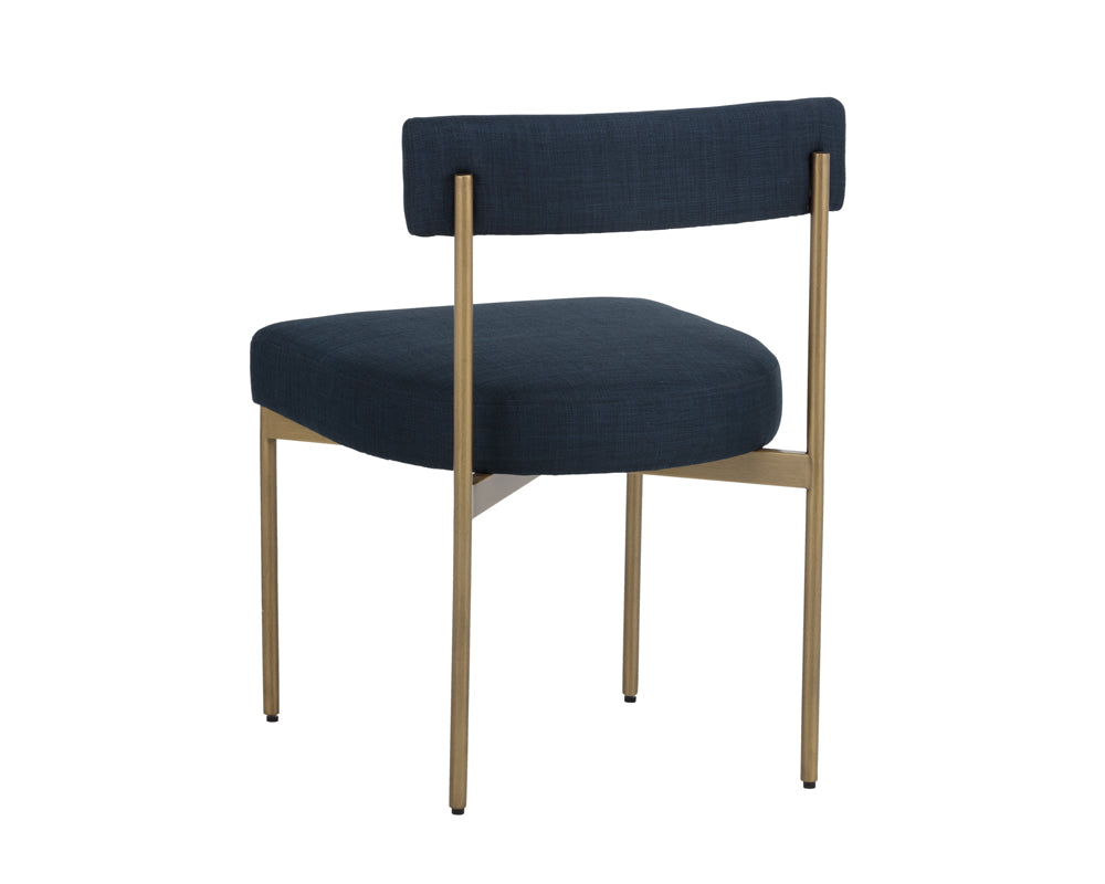 Seneca Dining Chair - Antique Brass - Arena Navy