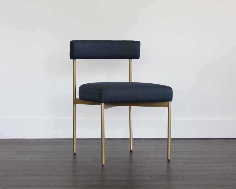 Seneca Dining Chair - Antique Brass - Arena Navy