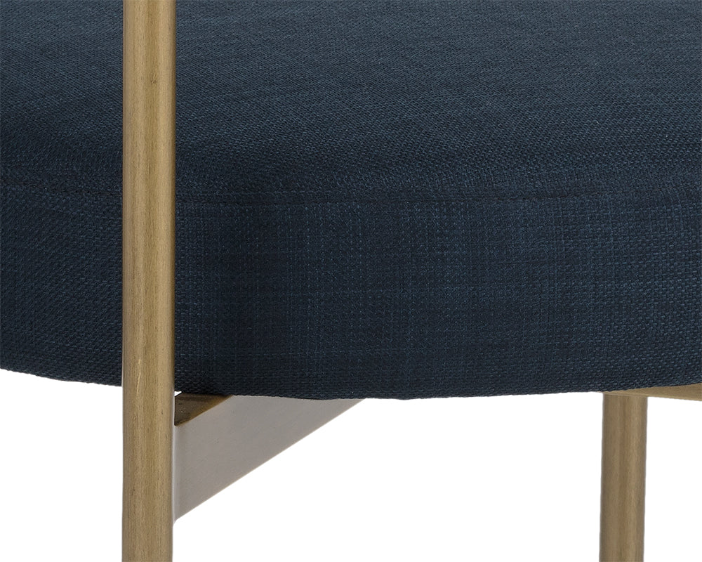 Seneca Dining Chair - Antique Brass - Arena Navy
