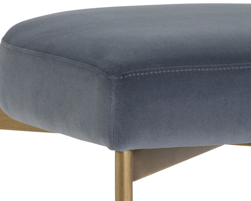 Seneca Dining Chair - Antique Brass - Velvet Slate