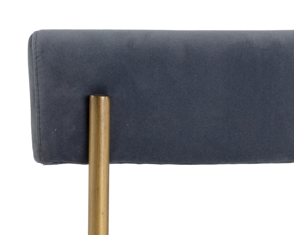 Seneca Dining Chair - Antique Brass - Velvet Slate