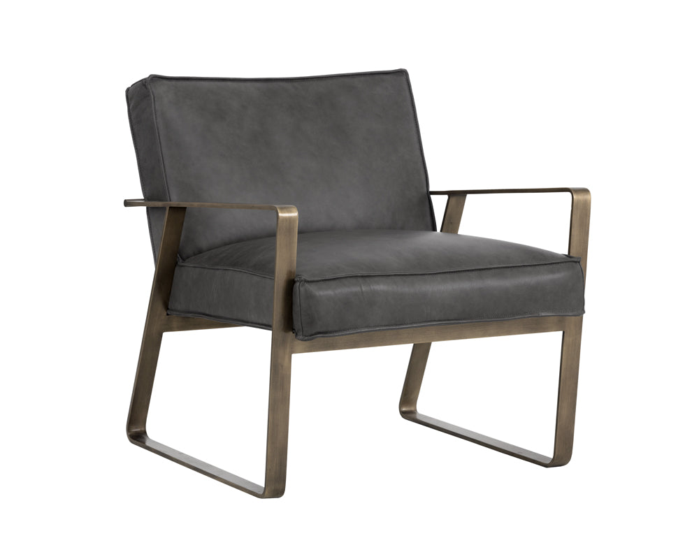 Kristoffer Lounge Chair - Vintage Steel Grey Leather