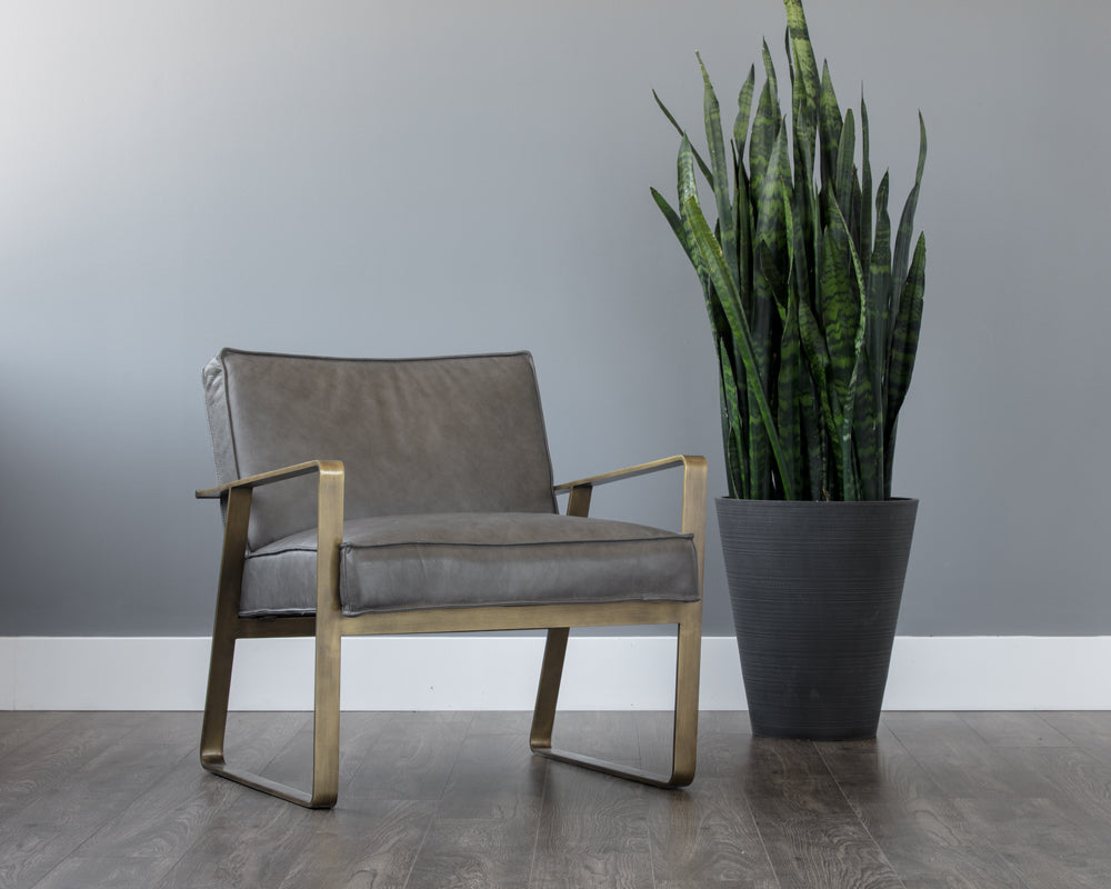 Kristoffer Lounge Chair - Vintage Steel Grey Leather