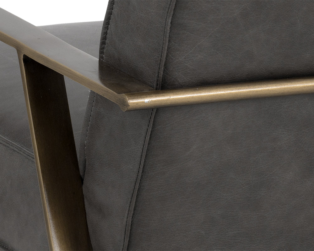 Kristoffer Lounge Chair - Vintage Steel Grey Leather