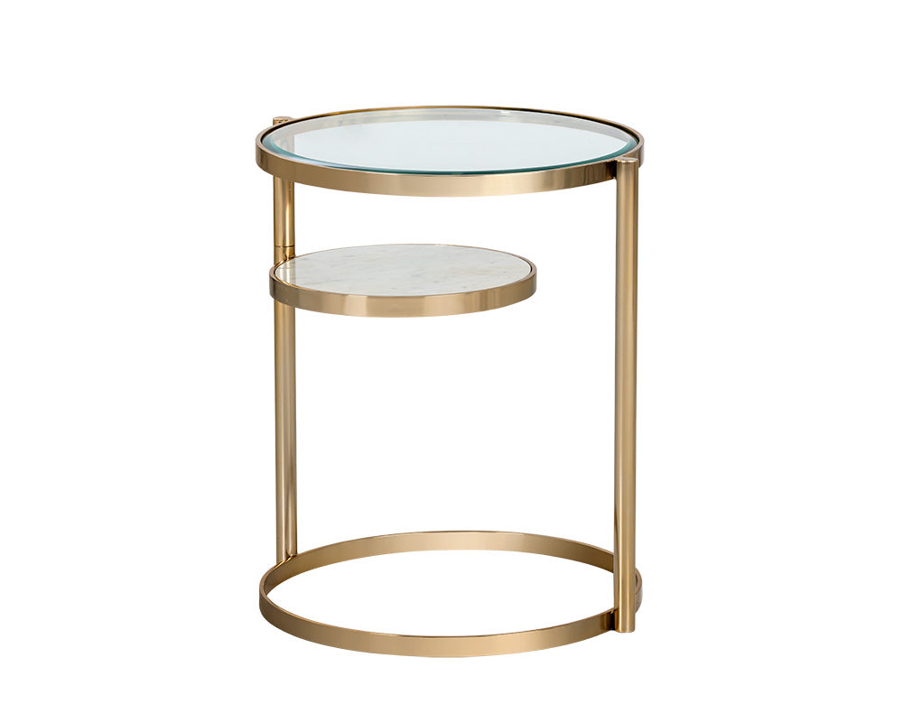 Helica Side Table - Antique Brass