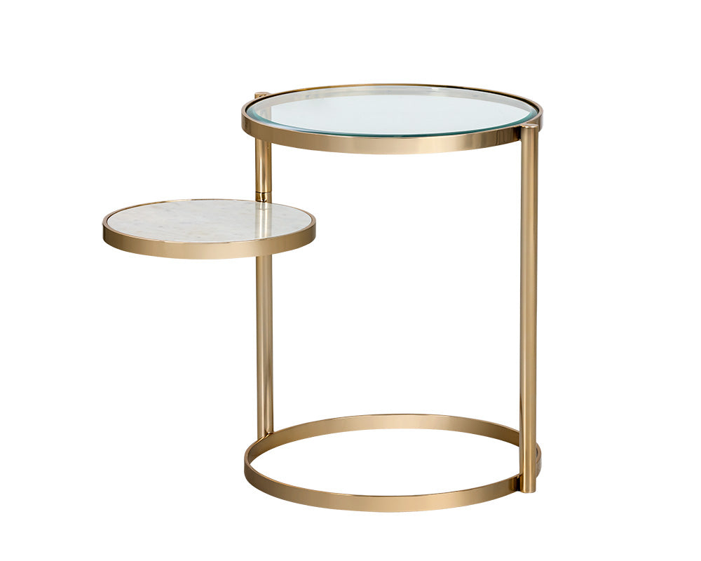 Helica Side Table - Antique Brass
