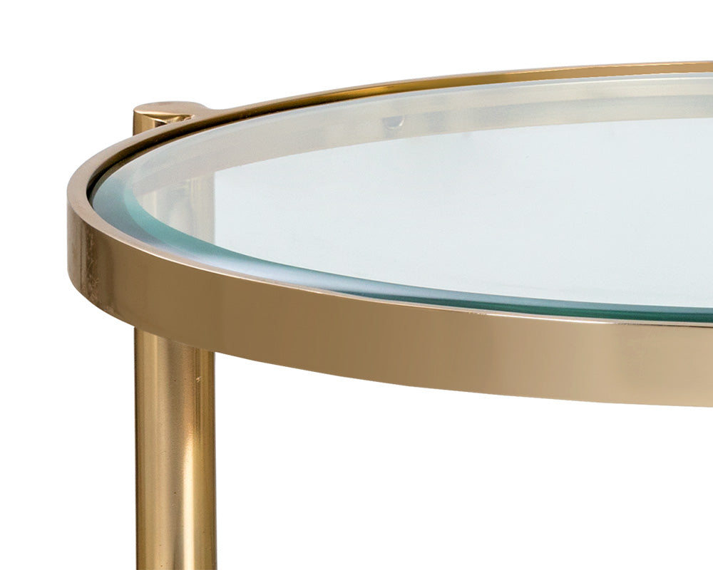 Helica Side Table - Antique Brass