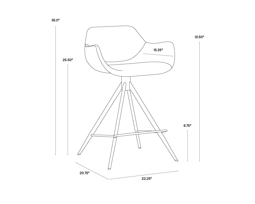 Owen Swivel Counter Stool - Hearthstone Brown
