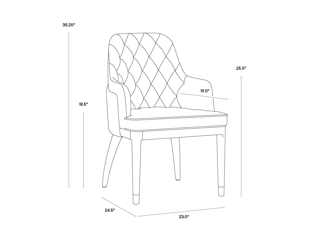 Gia Dining Armchair - Antonio Cameo / Black