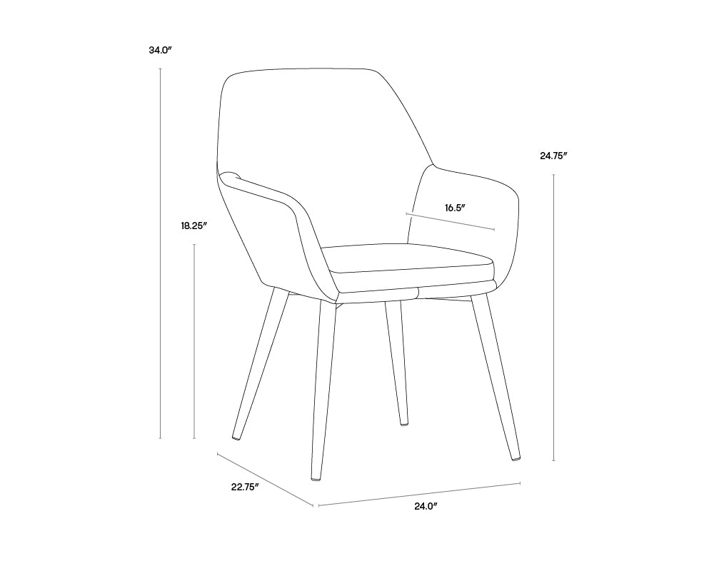 Jayna Dining Armchair - Black - Polo Club Stone