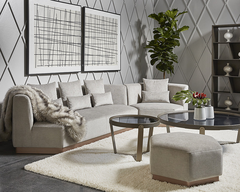 Kelsey Ottoman - Polo Club Stone