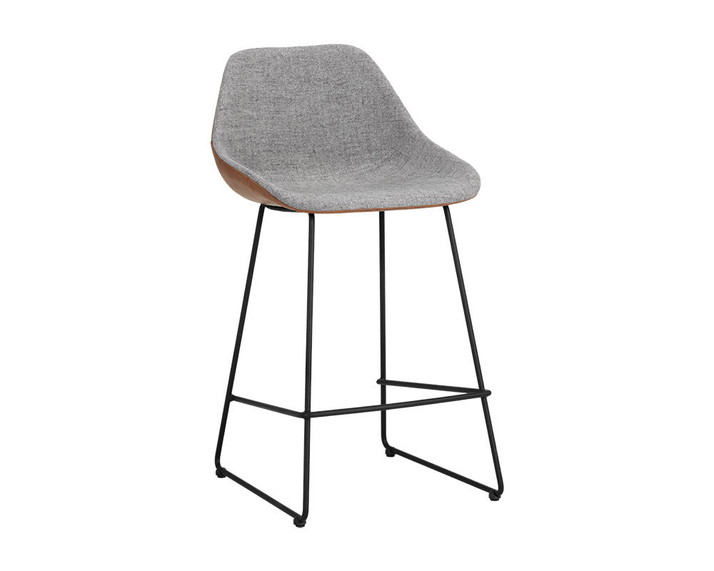 Mccoy Counter Stool - November Grey / Cinnamon Brown