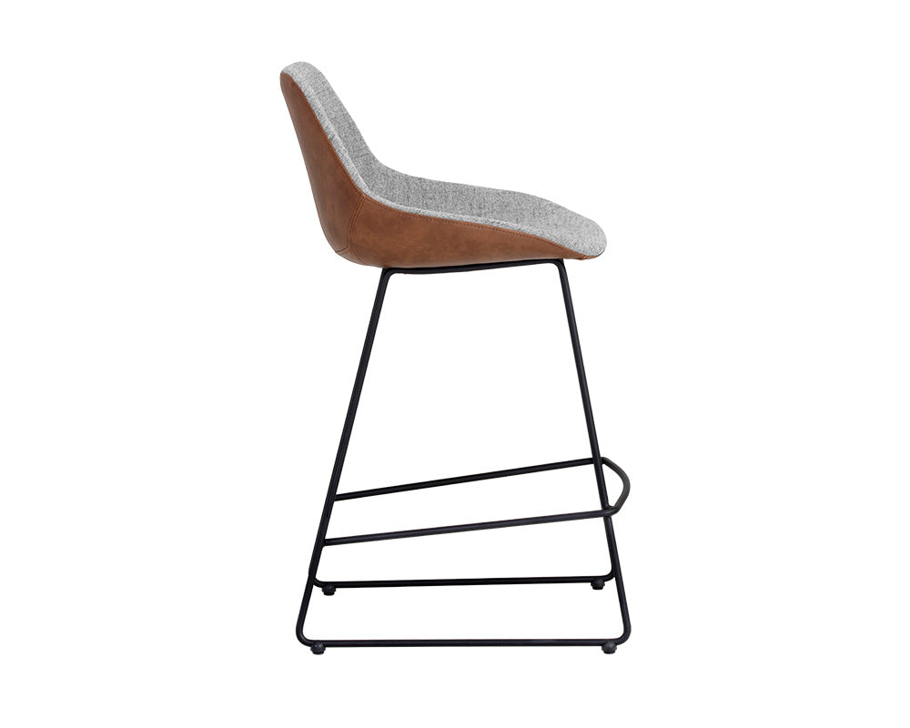 Mccoy Counter Stool - November Grey / Cinnamon Brown