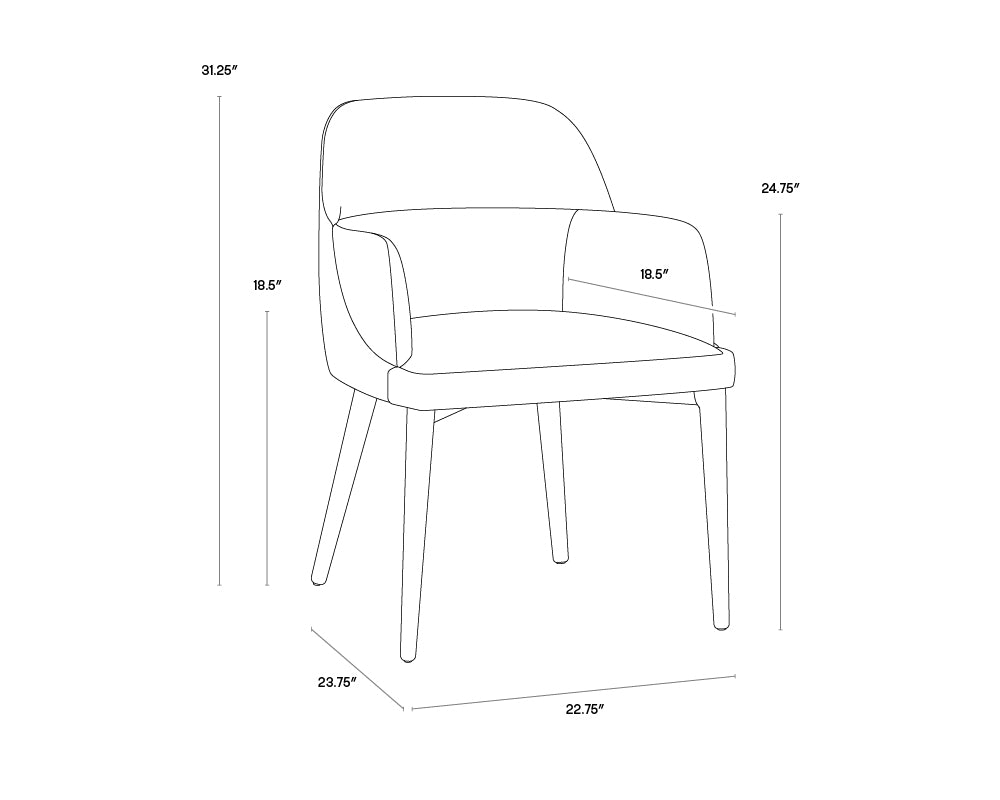 Hagan Dining Armchair - Dillon Steel / Dillon Williamsburg