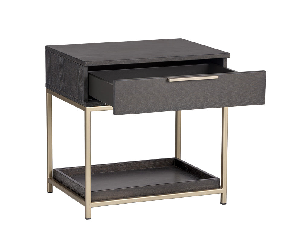 Rebel Nightstand - Gold - Charcoal Grey