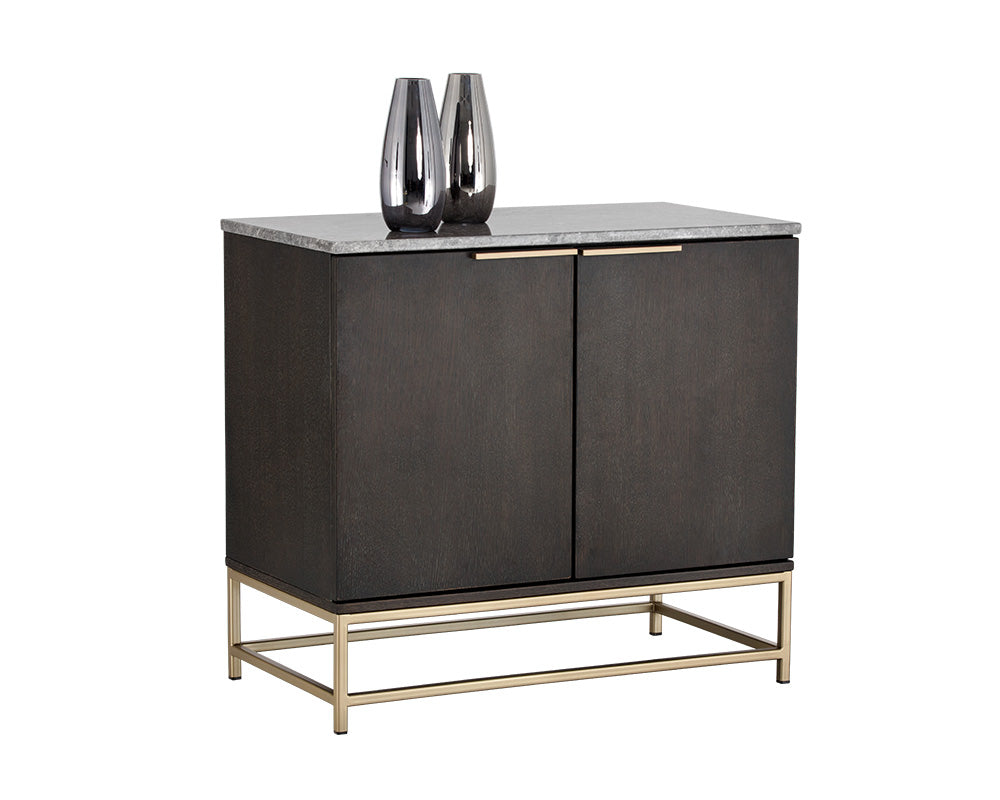 Rebel Sideboard - Small - Gold - Grey Marble / Charcoal Grey