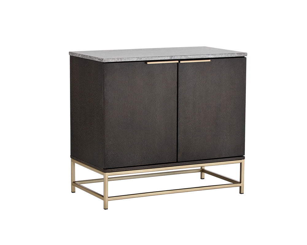 Rebel Sideboard - Small - Gold - Grey Marble / Charcoal Grey