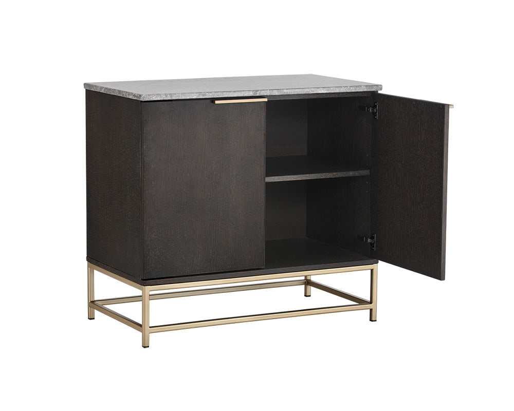 Rebel Sideboard - Small - Gold - Grey Marble / Charcoal Grey