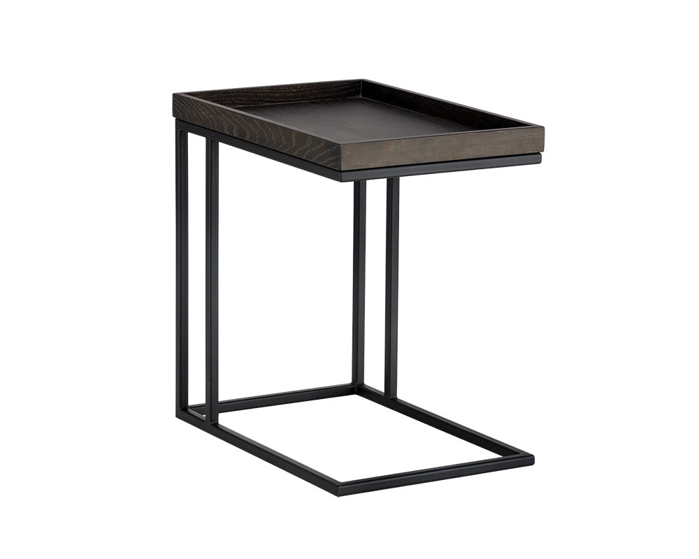 Arden C-shaped End Table - Black - Charcoal Grey