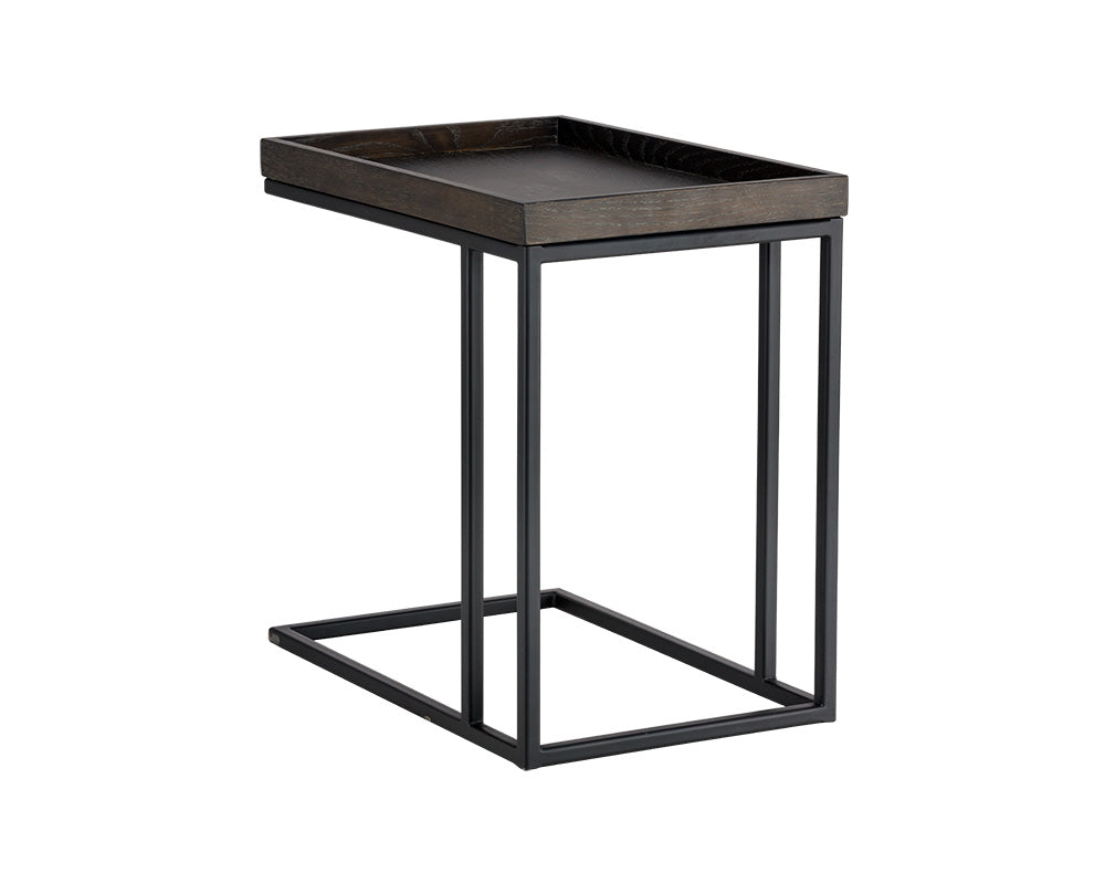 Arden C-shaped End Table - Black - Charcoal Grey