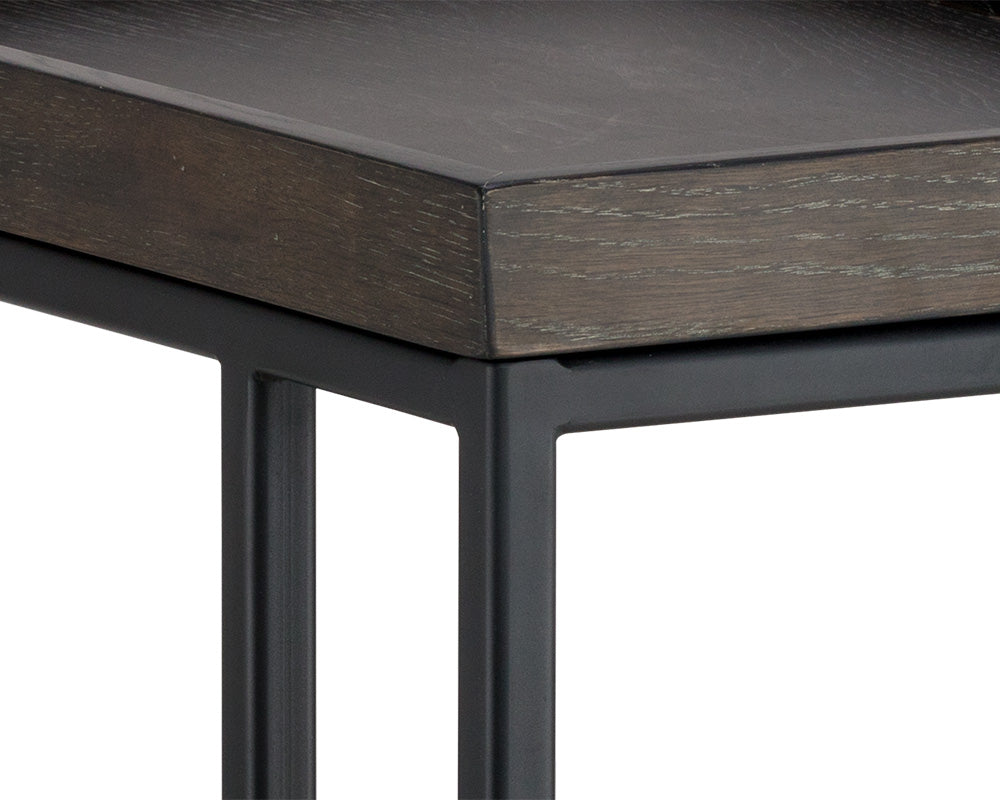 Arden C-shaped End Table - Black - Charcoal Grey