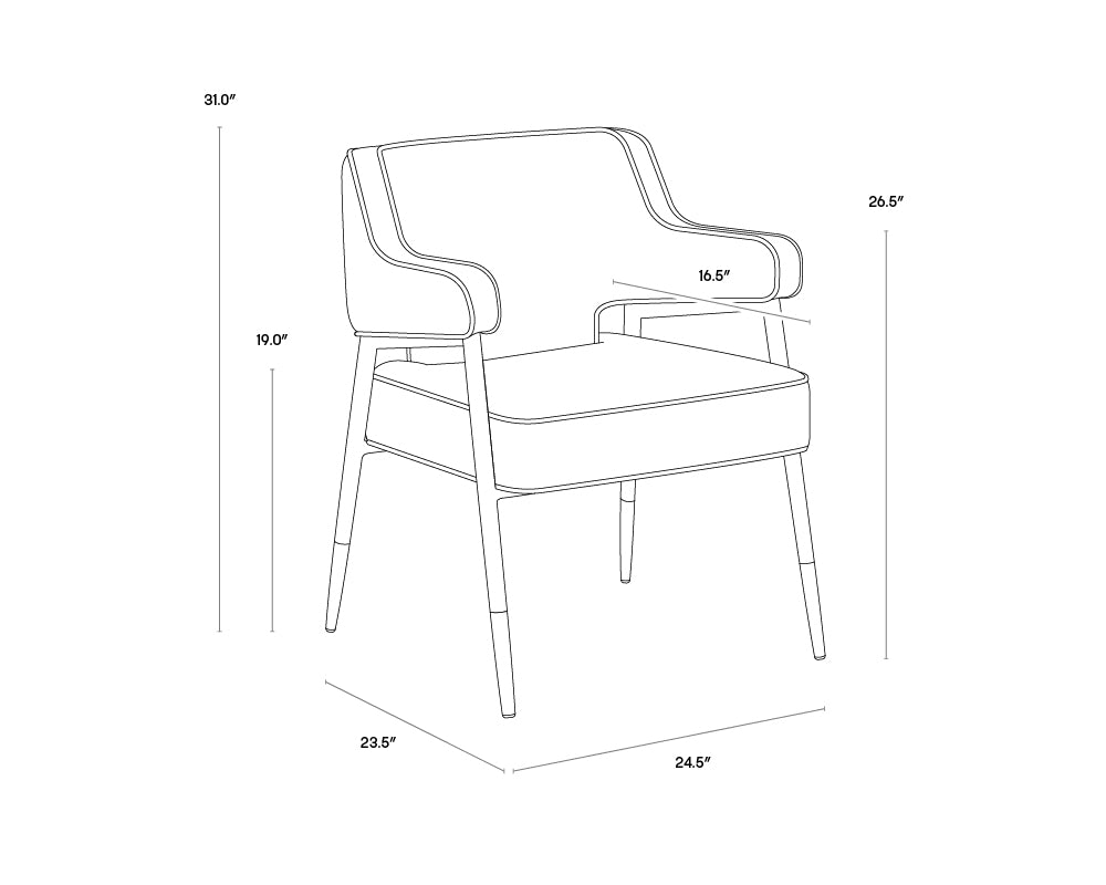 Derome Dining Armchair - Bravo Portabella