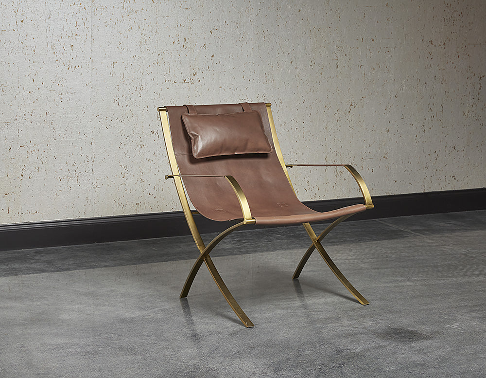 Willis Lounge Chair - Brown Leather