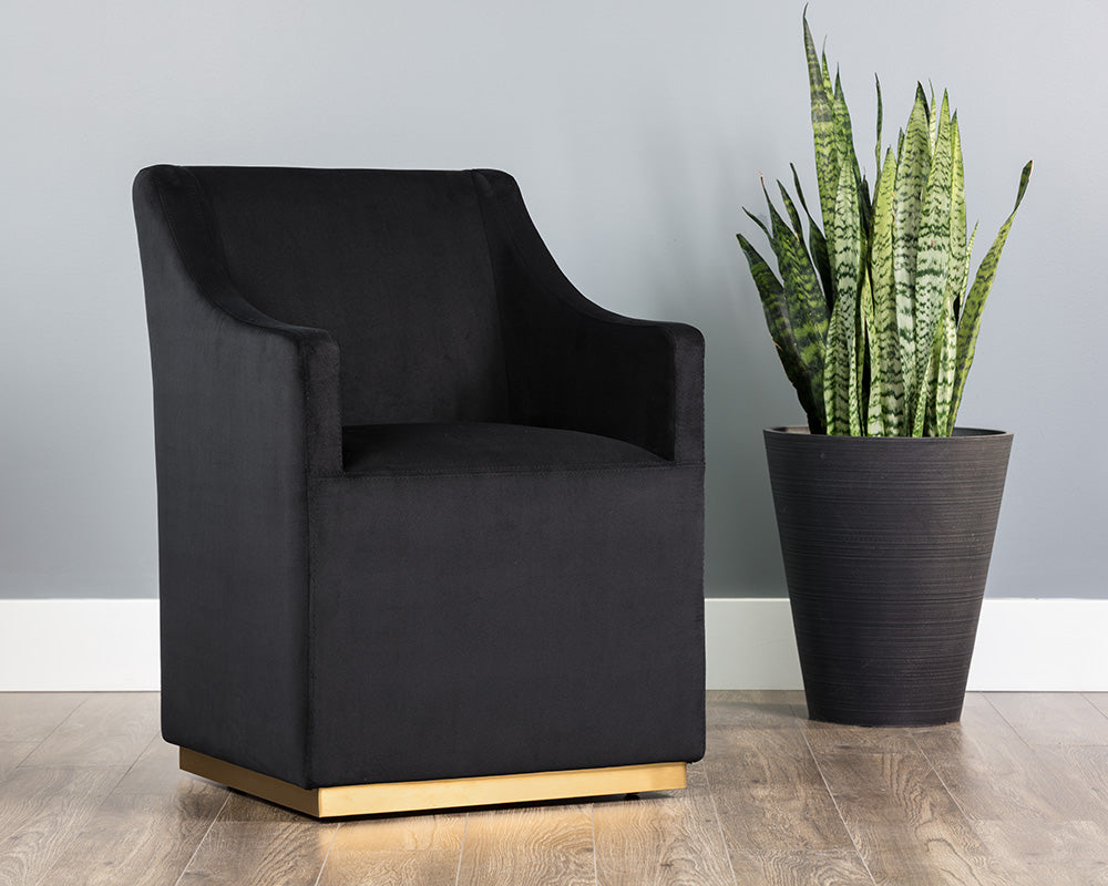 Zane Wheeled Lounge Chair - Abbington Black