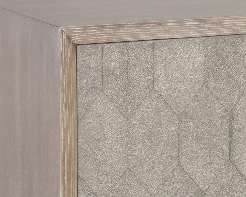 Aniston Sideboard - Large - White Ceruse - Taupe Shagreen