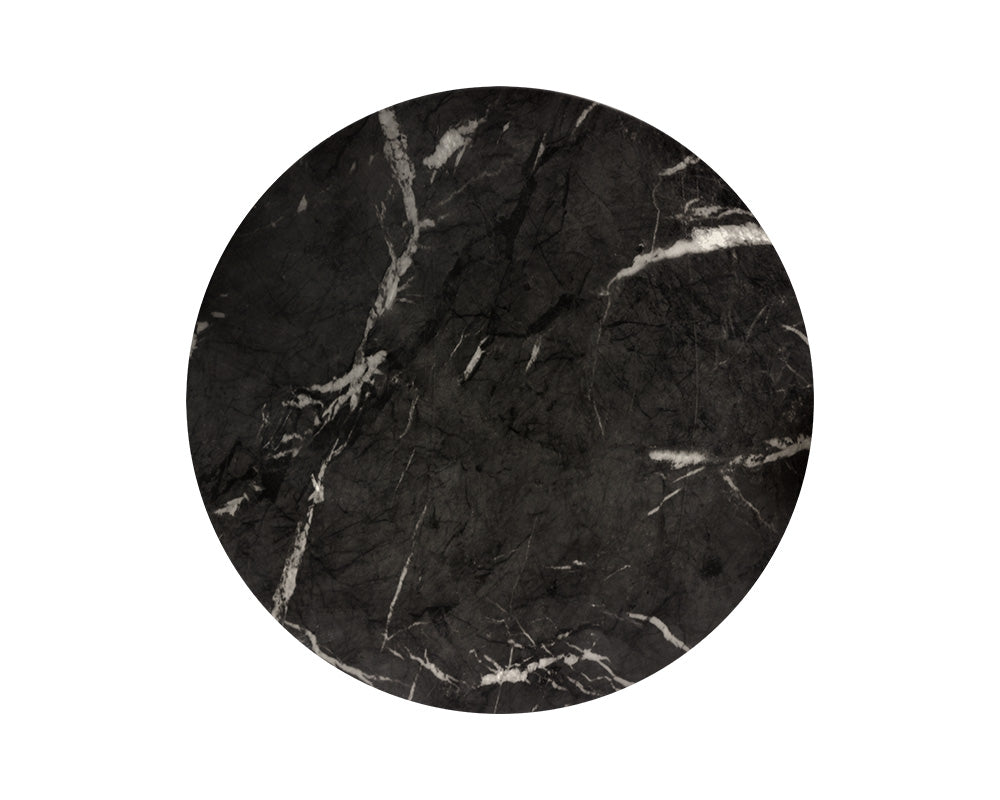 Lucida End Table - Marble Look - Black