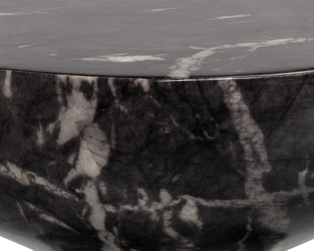 Goya End Table - Marble Look - Black