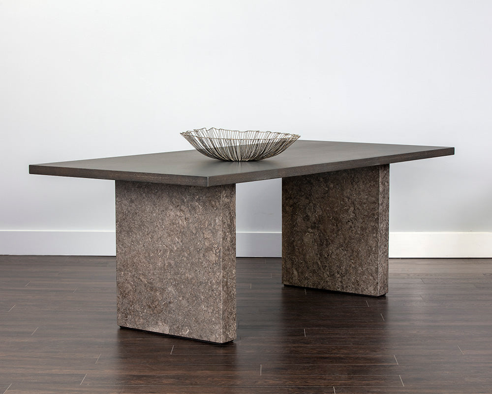 Rebel Dining Table - Grey Marble / Charcoal Grey - 82.75"