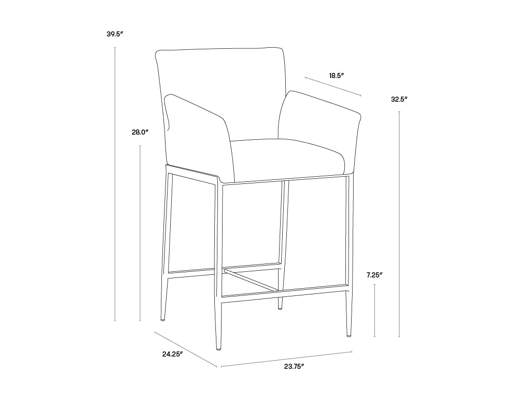 Gesa Counter Stool - Polo Club Kohl Grey