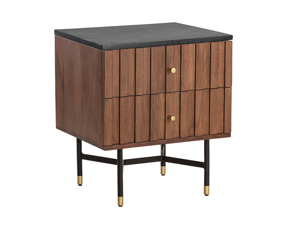 Wellington Nightstand - Black Marble