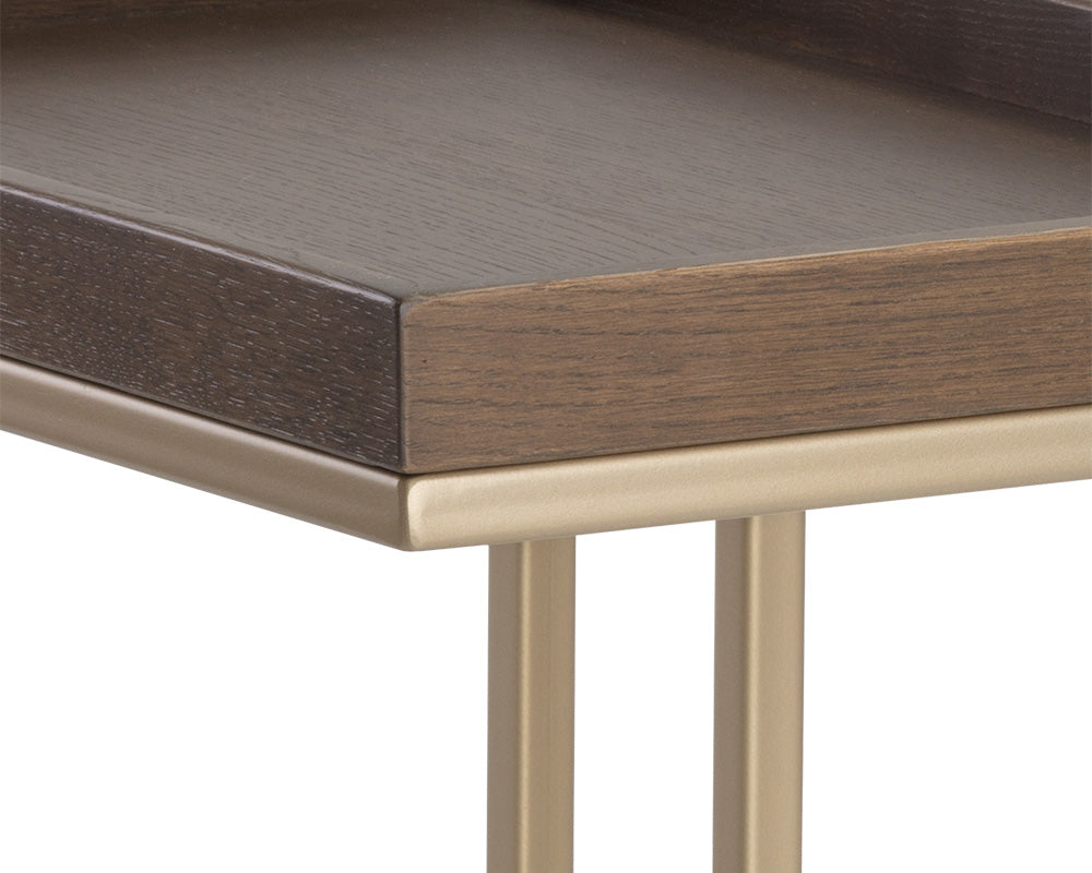 Arden C-shaped End Table - Gold - Raw Umber