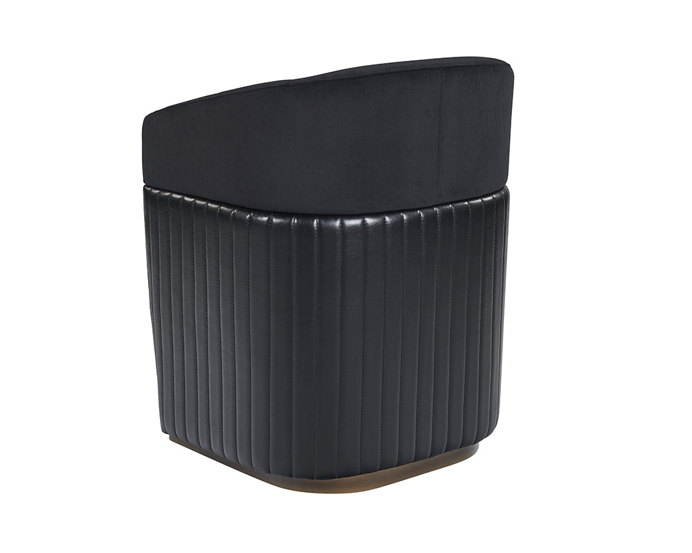 Genval Wheeled Lounge Chair - Abbington Black / Cantina Black