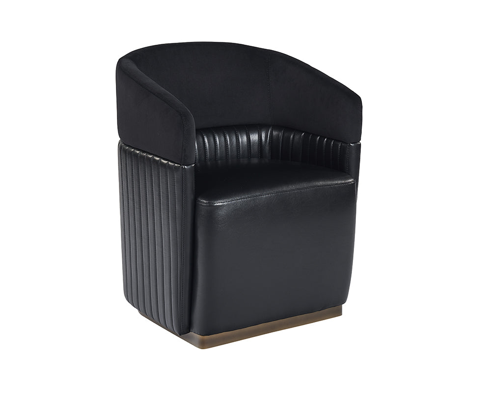 Genval Wheeled Lounge Chair - Abbington Black / Cantina Black